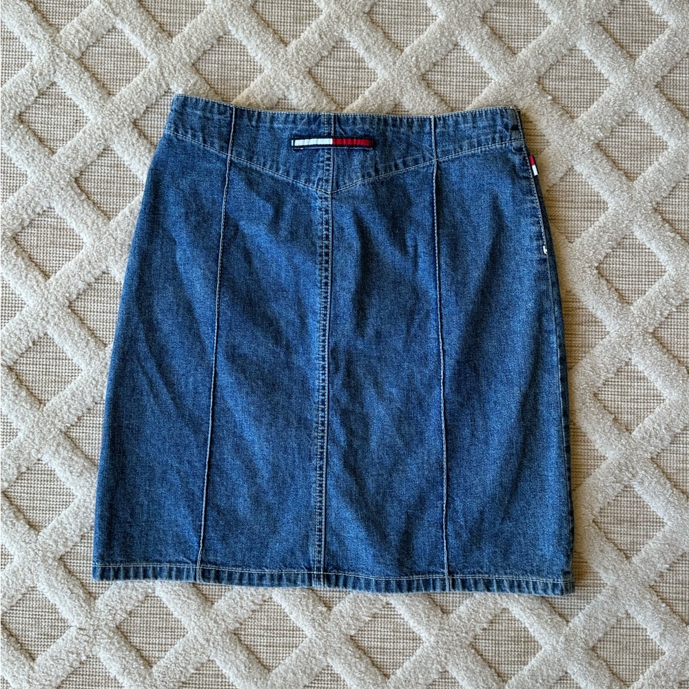 Vintage Y2K 90’s Tommy Jeans Retro Denim Blue Skirt Size 0 Classic Streetwear